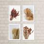 Imagem de Kit 4 Quadros Decorativos Folhas E FloresSecas 33x24cm - com vidro