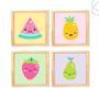 Imagem de Kit 4 Quadros Decorativos Infantil Frutinhas Fruta