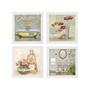 Imagem de Kit 4 Quadros Decorativos para Banheiro e Lavabo com Imagem e Vidro - 23x23cm(cada)