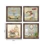 Imagem de Kit 4 Quadros Decorativos para Banheiro e Lavabo com Imagem e Vidro - 23x23cm