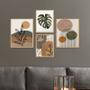 Imagem de Kit 4 Quadros Decorativos para Cozinha com Moldura Caixa Plantas Formas Coloridas - Hugart
