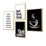 Imagem de Kit 4 Quadros Frases Café Cozinha 30x40cm e 20x30cm