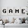 Imagem de Kit 4 Quadros Game Over Preto E Branco 33x24cm - com vidro