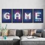 Imagem de Kit 4 Quadros Gamer Game Over Roxo 45x34cm - com vidro
