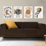 Imagem de Kit 4 Quadros Luas Escandinavas Boho 33x24cm - com vidro