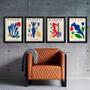 Imagem de Kit 4 Quadros Posters Matisse Colorido 33x24cm - com vidro