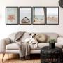 Imagem de Kit 4 Quadros Praia Soft - Branco E Bege 45X34Cm - Com Vidro