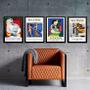 Imagem de Kit 4 Quadros Vintage Posters Matisse e Picasso 45x34cm - com vidro