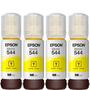 Imagem de Kit 4 Refil Tinta Para T544 L3110 L3250 L3150 Bk Original Amarelo