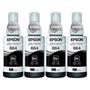 Imagem de Kit 4 Refis Tinta Preta T664 Original Epson L355 L365 L375 L395 L495