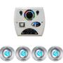 Imagem de Kit 4 Refletor Hiper Led Rgb 9W Com Comando Four Fix Wi-Fi