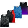 Imagem de Kit 4 Regata Masculina Academia Dry Fitness Camiseta Cavada Estampada Bike Corrida Musculacao