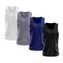 Imagem de Kit 4 Regatas Masculina Lisa Básica Dry Academia Treino Esporte Camisa Camiseta Blusa Esportiva Corrida Bike