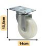 Imagem de Kit 4 Roda Rodízio Giratório 4" Carga Média 90 kg Com Base  