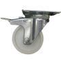 Imagem de Kit 4 Roda Rodízio Giratório Com Base 4" Carga Max 90kg + Freio 