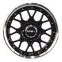 Imagem de Kit 4 Rodas Aro 15x8 Rodera RS2 Flat 4x100/108 Et15 Preto Detalhes Cromados RDR26