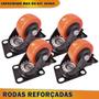 Imagem de Kit 4 Rodinhas Rodízios Rodas Reforçada Com Trava 50mm 400kg