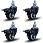 Imagem de Kit 4 Rodízio Linha Black Parafuso 3/8" 41mm Com Freio 120kg Preto - Colson
