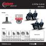 Imagem de Kit 4 Rodízio Linha Black Parafuso 3/8" 41mm Com Freio 120kg Preto - Colson