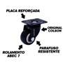 Imagem de Kit 4 Rodízio Linha Black Placa 2" 50mm Com Freio 200kg Preto - Colson