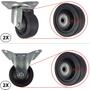 Imagem de Kit 4 Rodizios 312 Novex 2 Giratorios 2 Fixos Roda Borracha Maciça - BM312E12