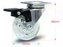 Imagem de Kit 4 Rodízios Silicone PVC Gel Cristal Placa 2" 50mm 40kg 2 Com Freio 2 Sem Freio - Colson