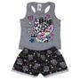 Imagem de Kit 4 Roupa Infantil Meninas Atacado 2 Blusinha Regatas + 2 Shorts em Moletinho