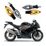 Imagem de Kit 4 Seta Esportiva Led P01C Carbono Modelo Flecha vazado Suzuki GSX R 1000 Ano 2016 2017 2018 2019 2020 2021