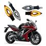 Imagem de Kit 4 Setas Esportivas Led P01C Carbono Modelo Flecha vazado Moto CBR 650F Ano 2004 2005 2006 2007 2008 2009