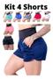 Imagem de Kit 4 Short Feminino Dry Fit Tecido Furadinho Seca Rápido - Fitmoda