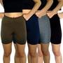 Imagem de Kit 4 Shorts Femininos Meia Coxa Justos Elástico Lisos Cores Sortidas Suplex PP ao Plus Size