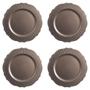 Imagem de Kit 4 Sousplat Bronze 33 cm Crown Mesa Posta Decoracao Polipropileno Premium