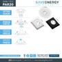 Imagem de Kit 4 Spot Embutir Par20 Quadrado Recuado Branco + Lâmpada Led 4,8w 6500k