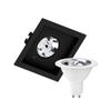Imagem de Kit 4 Spot Embutir Quadrado Recuado AR70 Preto + Lâmpada Led 4,8w 2700k