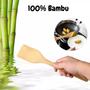 Imagem de Kit 4 talheres de bambu com suporte para cozinha utilidades exclusivo
