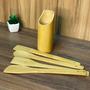Imagem de Kit 4 talheres de bambu com suporte para cozinha utilidades exclusivo