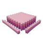 Imagem de Kit 4 Tapetes Tatames 50x50x1cm 10mm EVA Tons rosa e Lilás Com Bordas de Acabamento