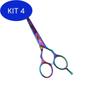 Imagem de Kit 4 Tesoura Fio Laser Furta Cor 6.0 Cabeleireiro Barba