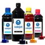 Imagem de Kit 4 Tintas para  Bulk Ink T140 Black 1 Litro Coloridas 500ml Corante Valejet