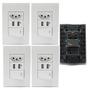 Imagem de Kit 4 Tomadas Com Interruptor Com 2 Entradas USB 5V 2.1A 023