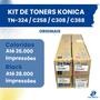 Imagem de Kit 4 Toner Konica Minolta TN-324 / C258 / C308 / C368 Conjunto Original Black, Cyan. Magenta e Yellow