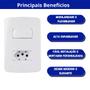 Imagem de Kit 4 unidades - mg b3 conj 1 tom. 2p+t 20a + 1 int. simples 10a 4x2 branco (19474)