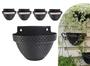 Imagem de Kit 4 Vaso De Parede Meia Lua Rattan Jardim Preto 3 Litros