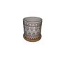 Imagem de Kit 4 Vasos Decorativo de Ceramica Pequenas Com Base de Bambu 8,5x8 cm