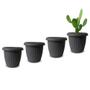 Imagem de Kit 4 Vasos Decorativos Plantas Flores 8L Cinza Concreto