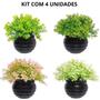 Imagem de Kit 4 Vasos Vasinhos Plantas Flores Artificial Decoração