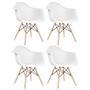 Imagem de KIT - 4 x cadeiras Charles Eames Eiffel DAW com braços - Base de madeira clara -