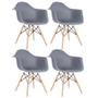 Imagem de KIT - 4 x cadeiras Charles Eames Eiffel DAW com braços - Base de madeira clara -