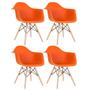 Imagem de KIT - 4 x cadeiras Charles Eames Eiffel DAW com braços - Base de madeira clara -