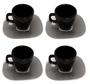 Imagem de Kit 4 Xícaras Chá/Café Shift Wisk 160ml Porcelana Preto e Branco Oxford